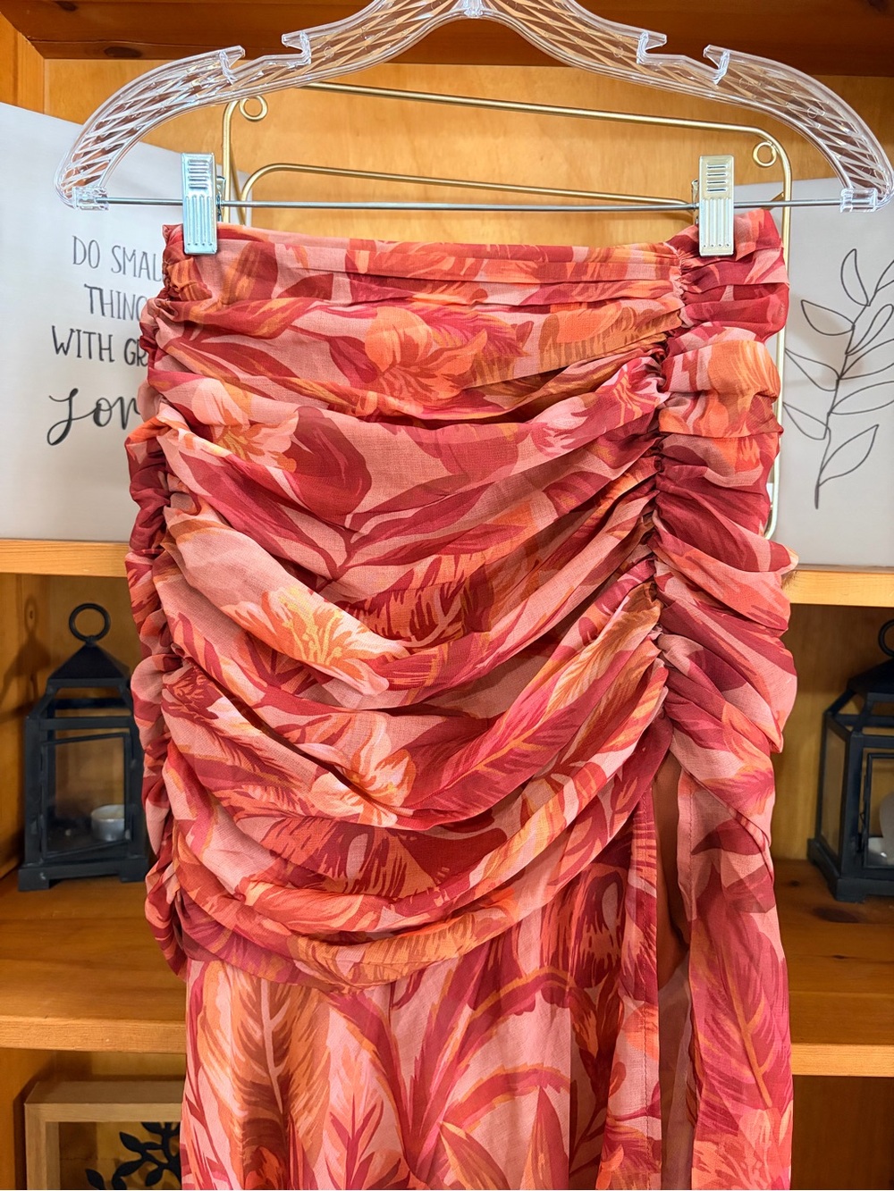 Runaway The Label Ruched Mesh Maxi Skirt XS Tropical Coquette Resort Wear NWT - Picture 4 of 8